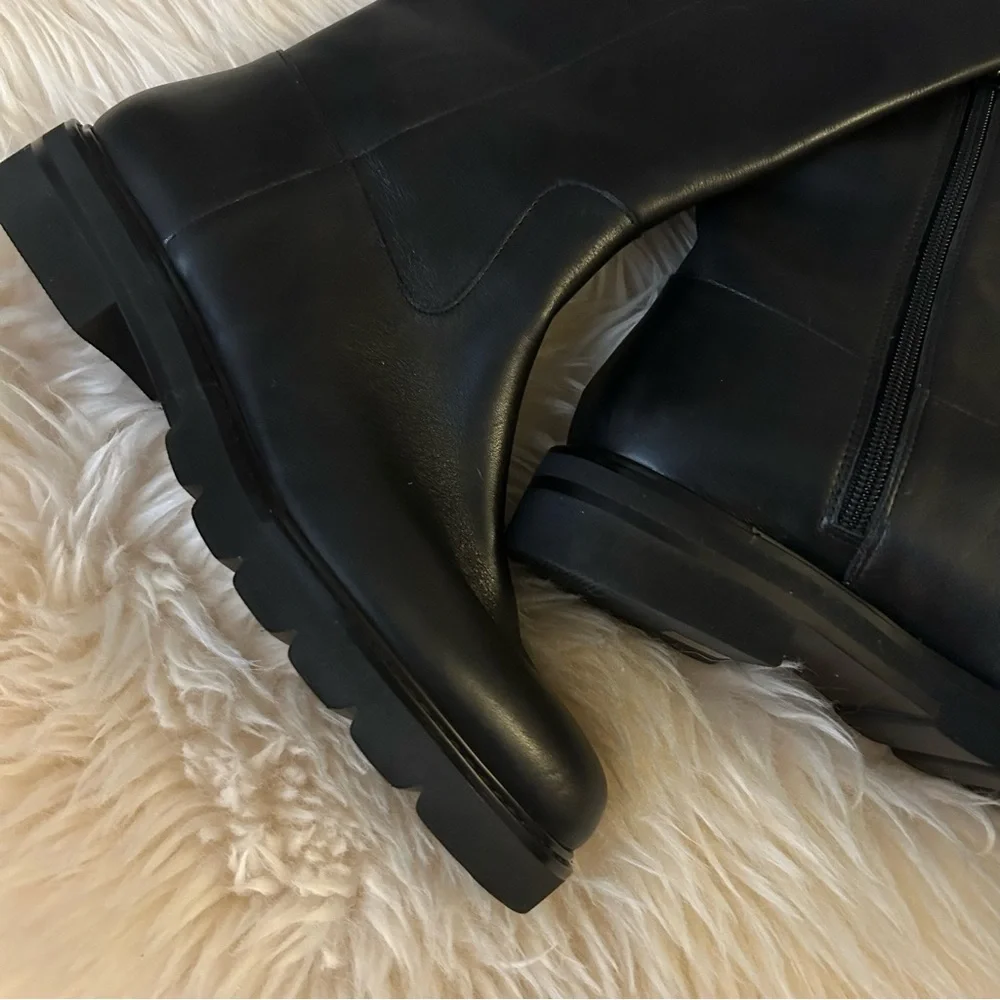 Best over the knee! Stuart Weitzman Chicago lug sole all leather boots w/ zipper